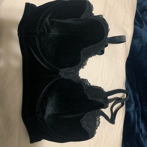 Victoria secret velvet black corset bra top!!